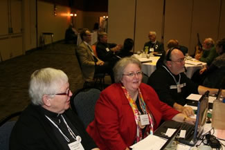 Canon Susan Wells and Mrs. Carol Summers, Honorary Secretaries and Canon Mark Tiller, Synod Planning