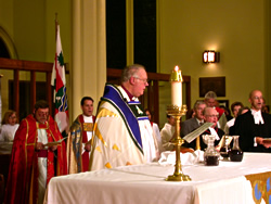 Bishop Spence presiding at opening liturgy
