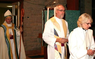 Bishop Bird, Archdeacon Steve Hopkins, Deacon Nina Page