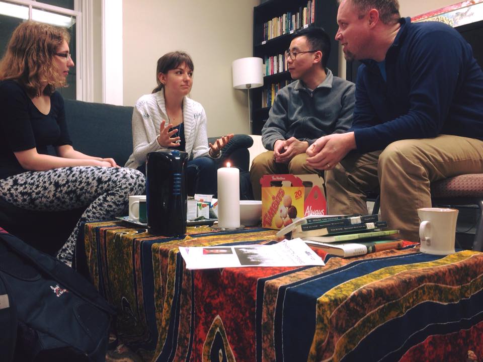Chaplain Andrew Hyde meets with students at the University of Guelph